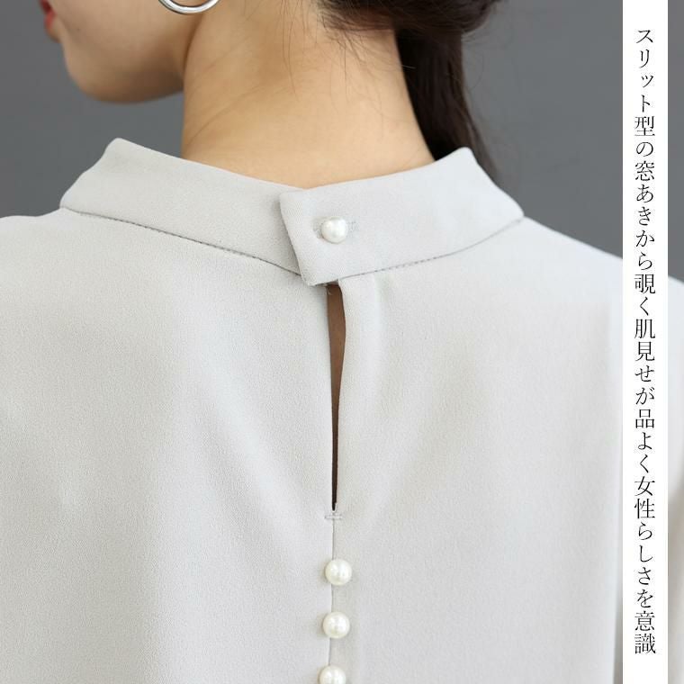 今期 完売品 タグ付き未使用 タイディテールワンピース ダブルクロス後ろラインパールデザインワンピース|FUNNY COMPANY+