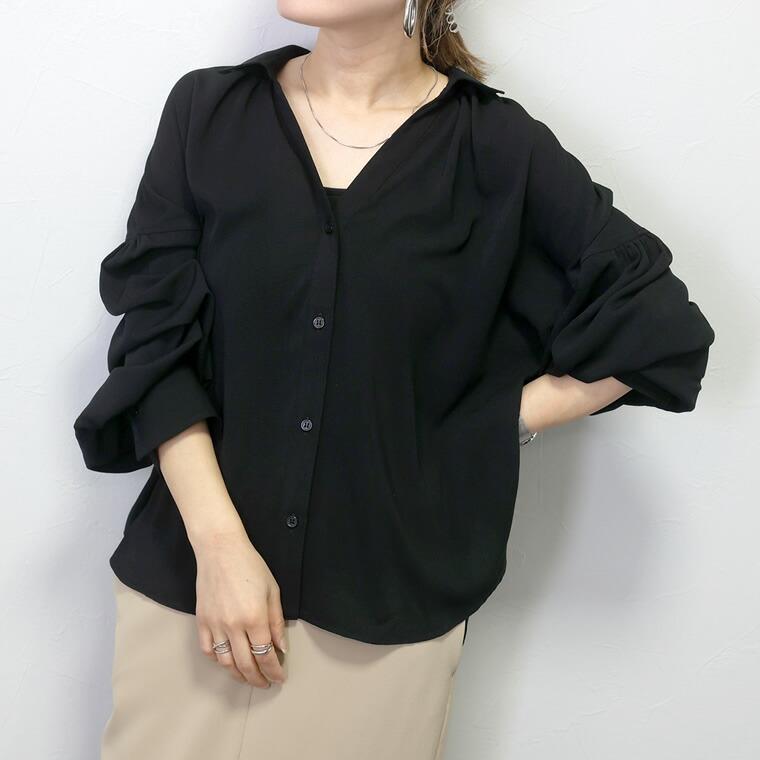 超目玉セール☆前開きスキッパーブラウス 【メール便可/ma3】 【返品