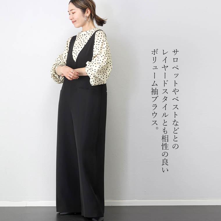 ヴィンテージ 昭和レトロ ボタニカル柄サイドリボンベロアブラウス 黒 金ボタン エステルローン後ろボタン2WAYブラウス 【メール便可/ma1.5】 | FUNNY