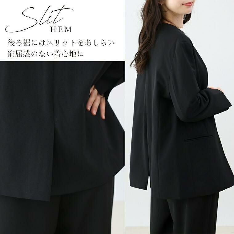 ダブルクロスノーカラージャケット |FUNNY COMPANY+