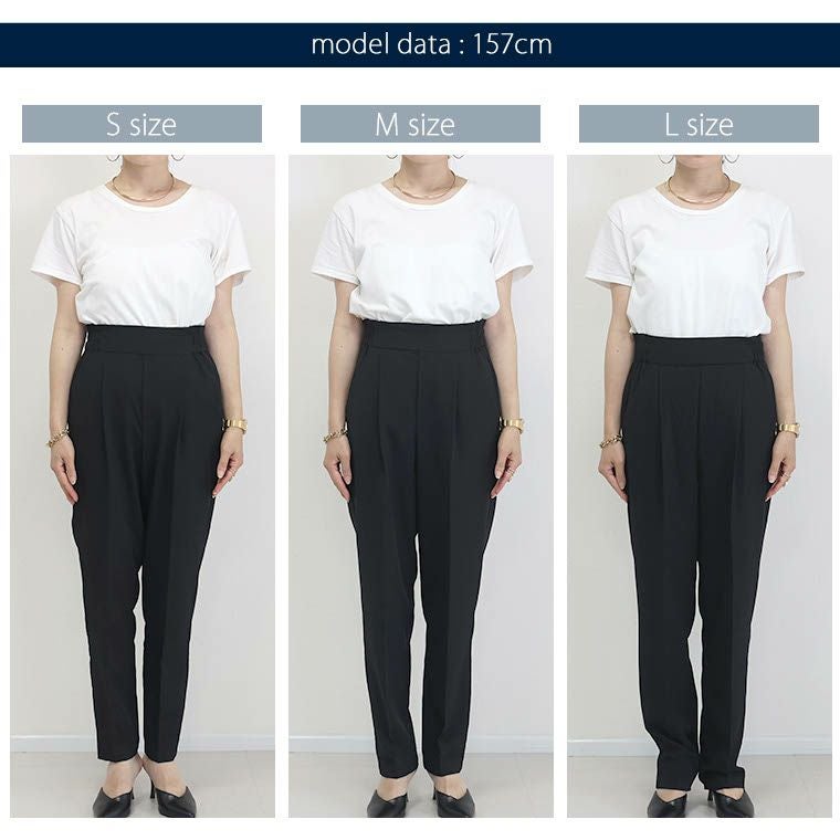 機能素材タックテーパードパンツ